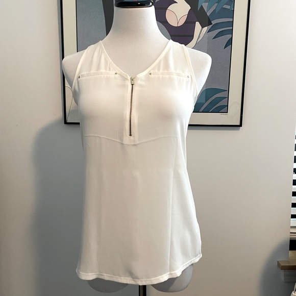 Express Tops - Express Dual Pocket Silky Vneck Tank